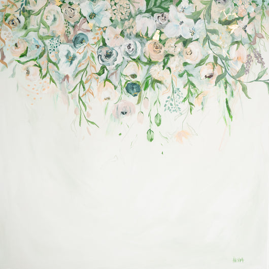 Peach and Gold Blooms Print